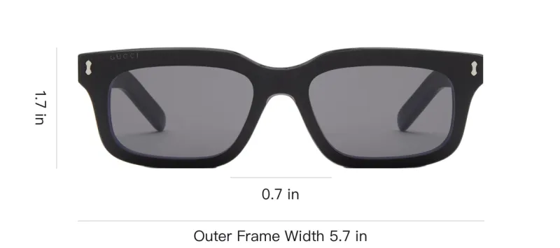 GUCCI Acetate Rectangular Sunglasses Men's Black-4
