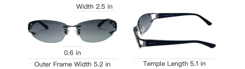 Police Titanium Plastic Rectangular Sunglasses Men's Black-5