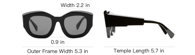 KUBORAUM Acetate Square Sunglasses Women's Black-3