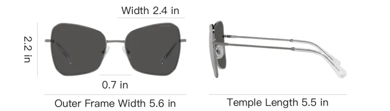 Swarovski Metal Butterfly Sunglasses Men's Gray-6