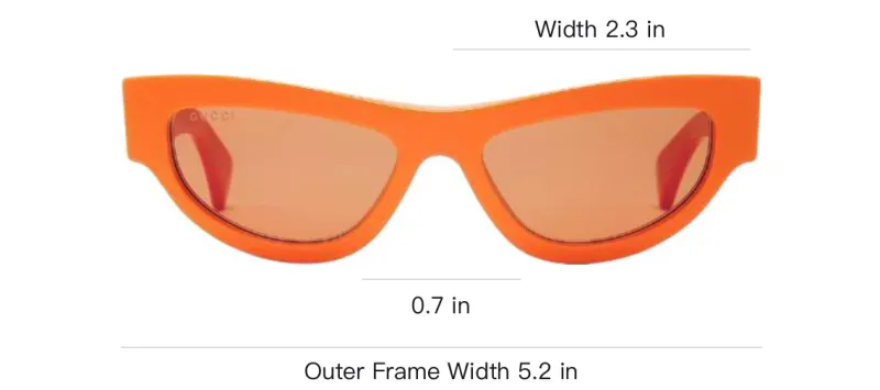 GUCCI Recycled Acetate Cat Eye Sunglasses Women's Orange-3
