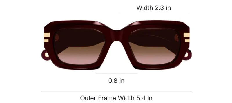 Chloe Plastic Square Sunglasses Women's Red-2