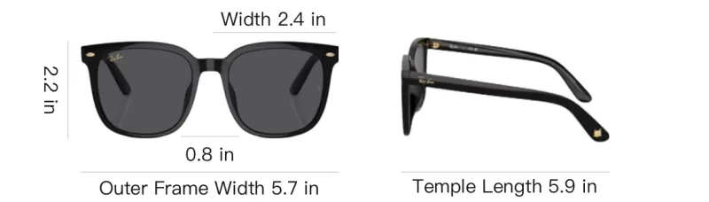RayBan Injection Molded Square Sunglasses Unisex Black-5
