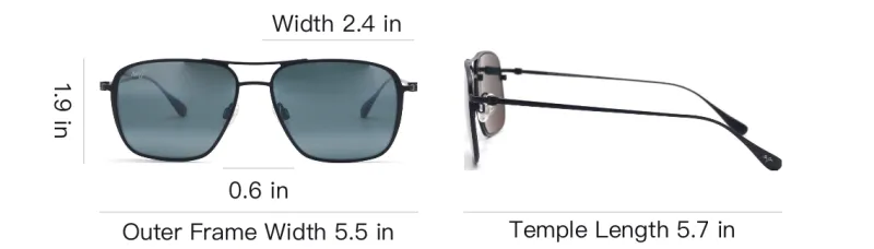 Maui Jim Titanium Aviator Sunglasses Men's Black-3