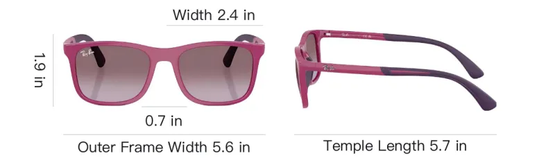 RayBan Injection Molding Square Sunglasses Kids' Pink-3