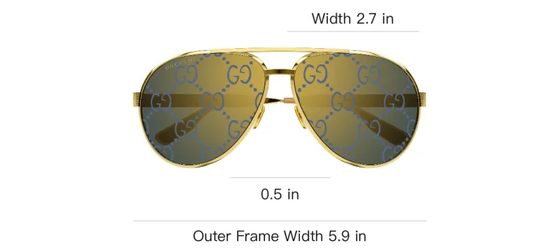 GUCCI Gg Aviator Frame Sunglasses-4