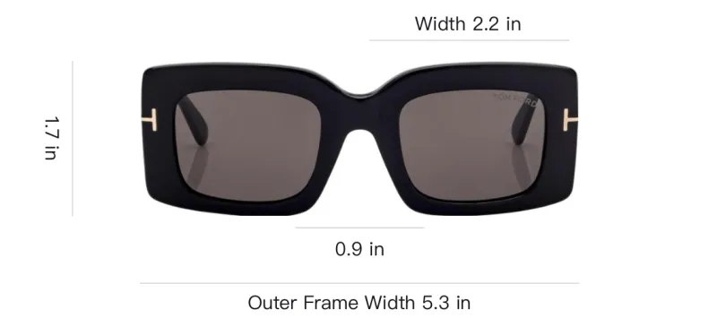 TOM FORD Brigitta Rectangle Frame Sunglasses-3