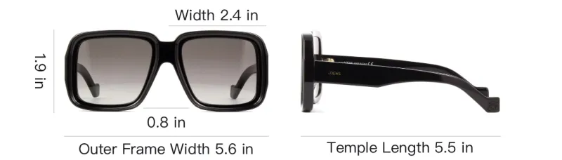LOEWE Acetate Square Sunglasses Unisex Brown-3