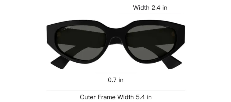 GUCCI Recycled Acetate Cat Eye Sunglasses Unisex Black-3