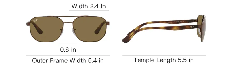 RayBan Metal Square Sunglasses Unisex Brown-4