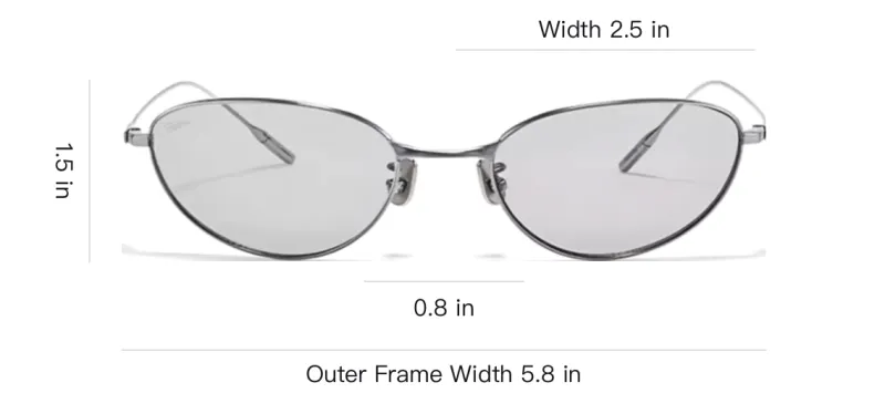 Fakeme Β Titanium Oval Sunglasses Women's Silver-3