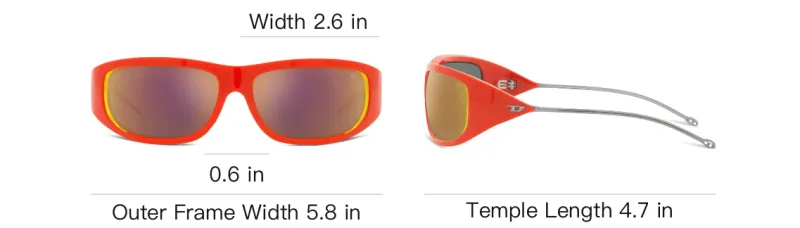 DIESEL Metal Plastic Irregular Shape Sunglasses Men's Orange-4