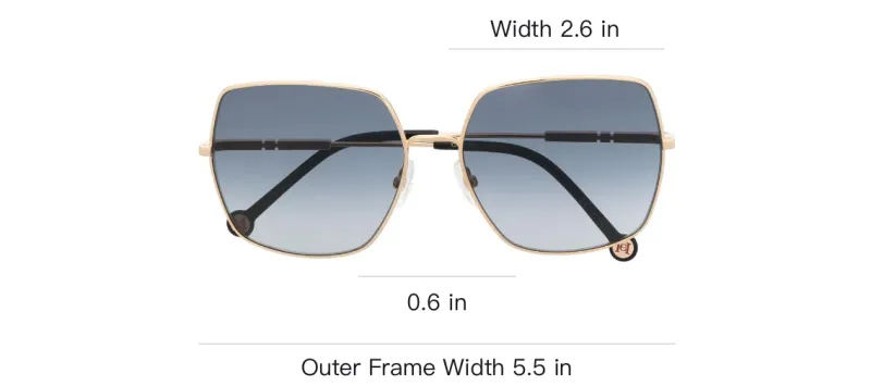 CarolinaHerrera Metal Acetate Irregular Shape Sunglasses Women's Gold-2