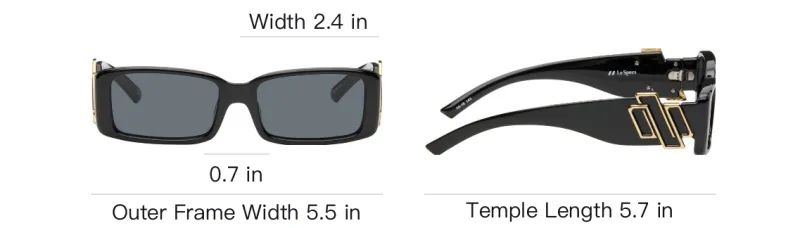 Le Specs Rectangular Sunglasses Women's Black-3