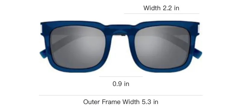 SAINT LAURENT Square Sunglasses Unisex Blue-2