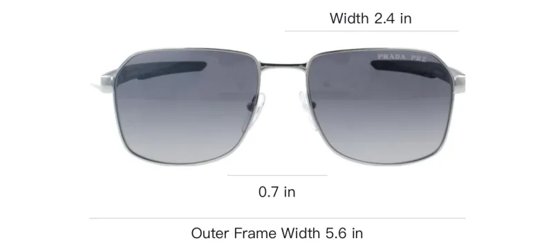 PRADA Metal Square Sunglasses Men's Silver-1