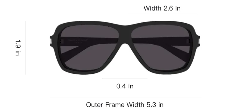 SAINT LAURENT Acetate Irregular Shape Sunglasses Men's Black-2