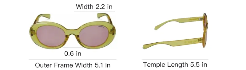 Polaroid Oval Sunglasses Women's Yellow-3