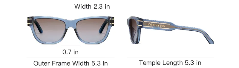 DIOR Acetate Irregular Shape Sunglasses Women's Blue-3