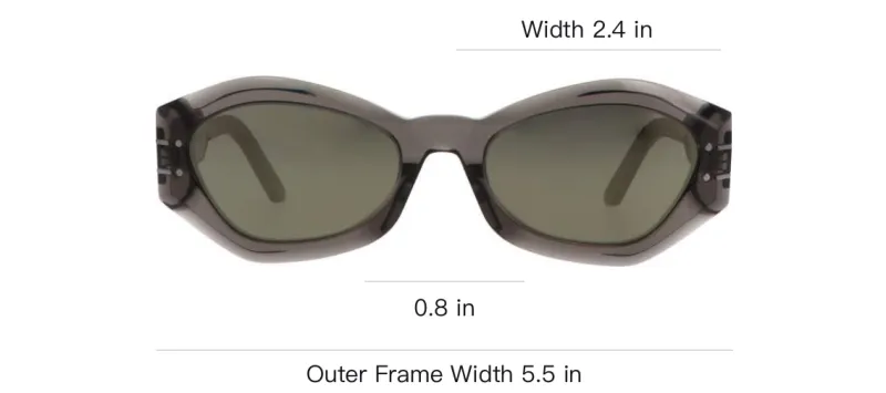 DIOR Acetate Irregular Shape Sunglasses Women's Gray-2