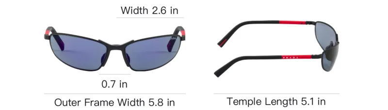 PRADA Metal Irregular Shape Sunglasses Men's Black-3