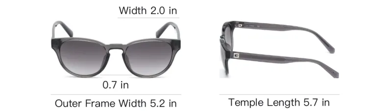 GUESS Plastic Round Sunglasses Women's Gray-3