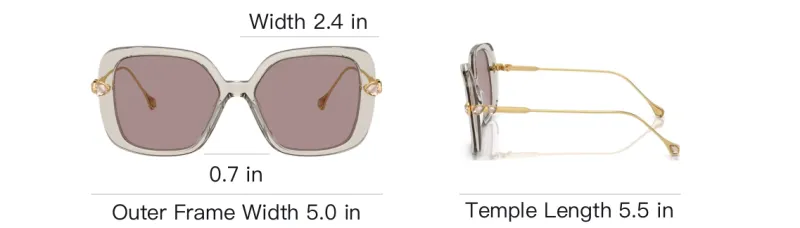 Swarovski Acetate Crystal Irregular Shape Sunglasses Women's Gray-5