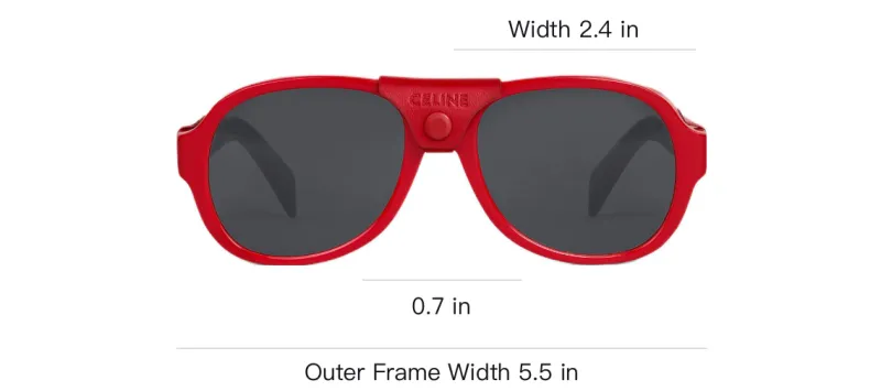 CELINE Black Frame 57 Sunglasses In Acetate With Leather-3