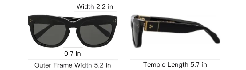Linda Farrow Acetate Rectangular Sunglasses Unisex Black-3