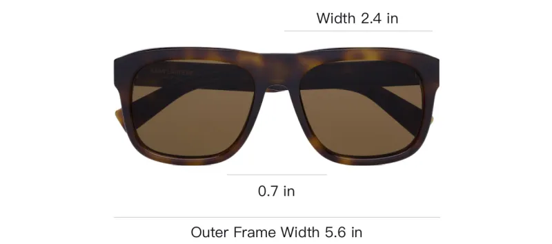 SAINT LAURENT Plastic Acetate Square Sunglasses Unisex Brown-2