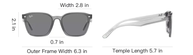 RayBan Plate Frame Irregular Shape Sunglasses Unisex Gray-3