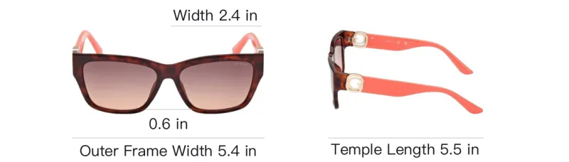 GUESS Injection Rectangular Sunglasses Women's Tortoiseshell-3