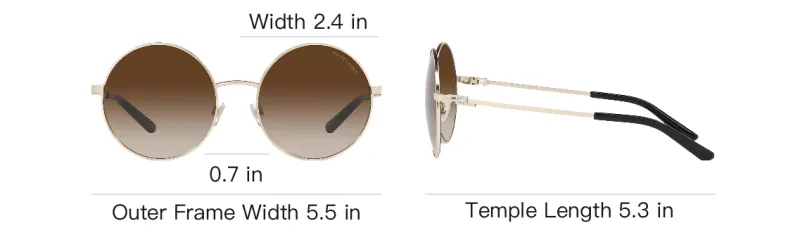 Ralph Lauren Collection Acetate Metal Round Sunglasses Unisex Gold-3