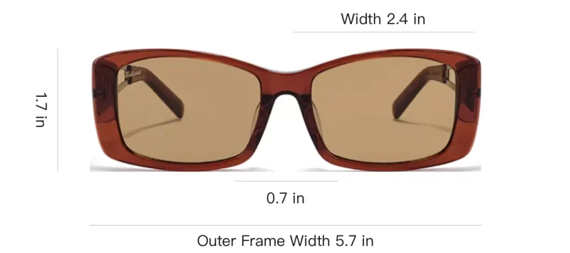Fakeme Plate Frame Β Titanium Square Sunglasses Unisex Red-3