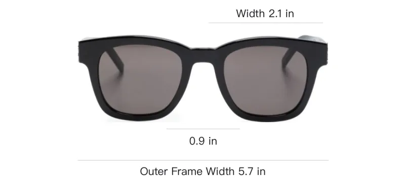 SAINT LAURENT YSL plaque Square frame Sunglasses-2