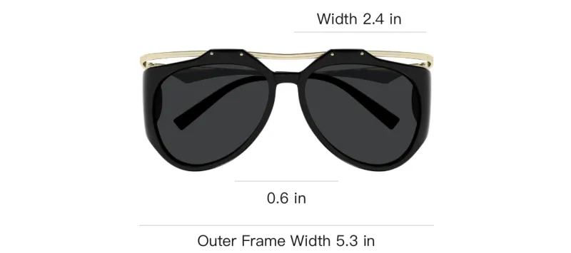 SAINT LAURENT Aviator Sunglasses Men's Black-3
