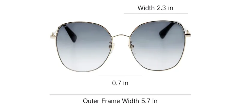 GUCCI Alloy Irregular Shape Sunglasses Unisex Gold-2