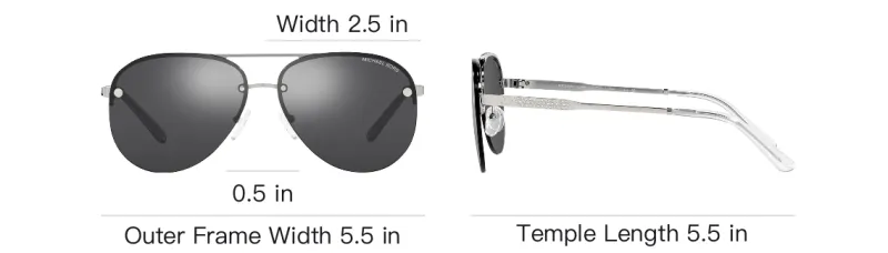 MICHAEL KORS Metal Aviator Sunglasses Women's Silver-5