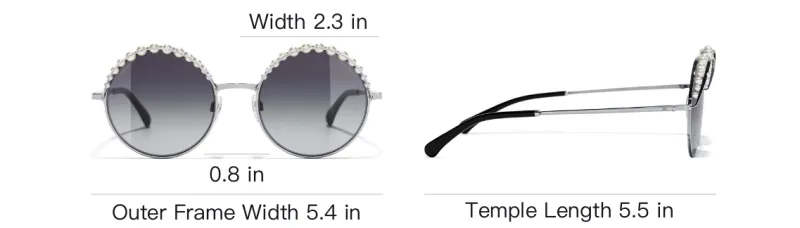 CHANEL Sunglasses Unisex Silver/Gradient Gray-4