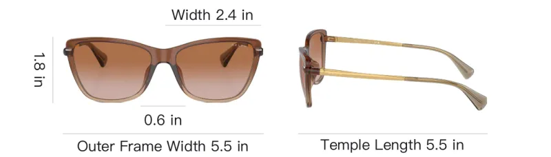 Polo Ralph Lauren Injection Molding Metal Square Sunglasses Women's Brown-5