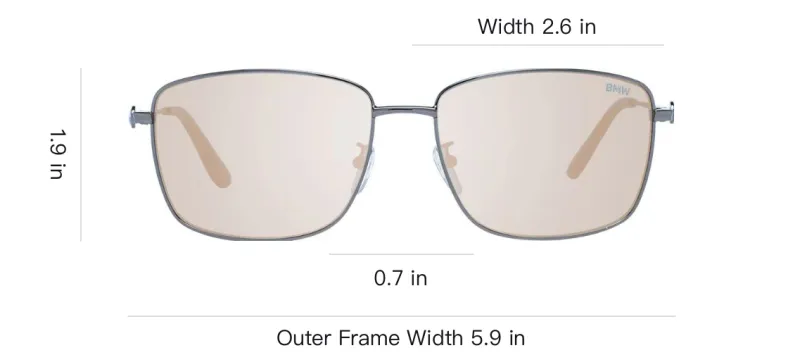 BMW Metal Rectangular Sunglasses Men's Bronze-3