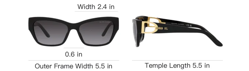 Ralph Lauren Collection Acetate Irregular Shape Sunglasses Unisex Black-3