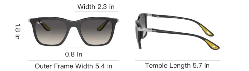 RayBan Plate Frame Nylon Square Sunglasses Unisex Black-3