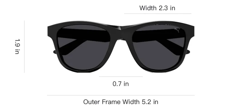 PUMA Plastic Square Sunglasses Unisex Black-2