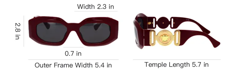 VERSACE Eyewear Medusa-arm Detail Sunglasses-4