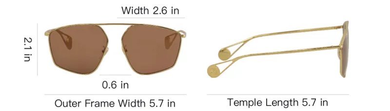 GUCCI Sunglasses Unisex Gold-4