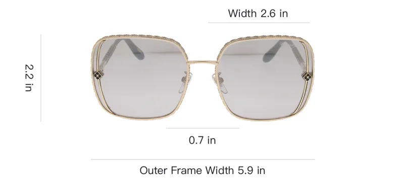 CHOPARD Metal Square Sunglasses Unisex Gold-2