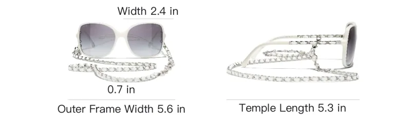 CHANEL Acetate Irregular Shape Sunglasses Women's White-3