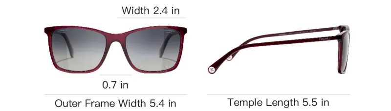 CHANEL Square Sunglasses Unisex Red-4