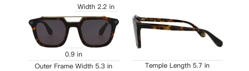 PHILIPP PLEIN Titanium Rectangular Sunglasses Men's Tortoiseshell-3